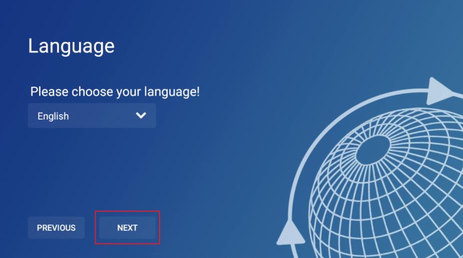 Choix de la langue au démarrage du Player