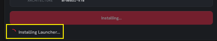 Progression de l’installation du Launcher