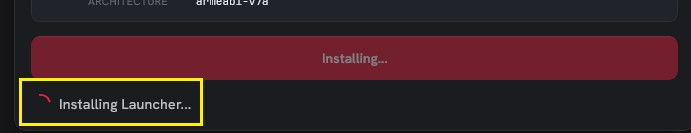 Progression de l’installation